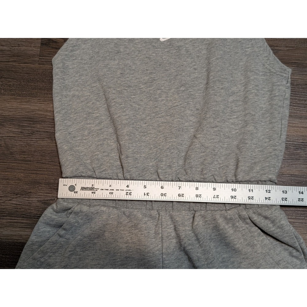 Nike Womens Heather Gray Sleeveless Athletic Romper Jumpsuit Snap Shoulder Small - Picture 6 of 6